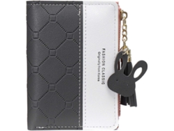 Cartera Pequeña De Cuero Pu Para Niña - Monedero Y Tarjetero Con Colgante De Borlas - Gris Oscuro