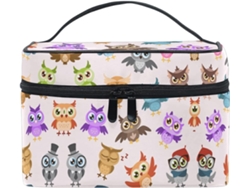 Neceser Cuero Con Cremallera Portátil Organizador Para Mujer Estampado