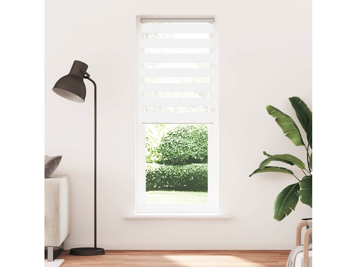 Maison Exclusive - Estor Cebra Blanco 90x200 Cm Tejido Ancho 85,9 Cm Poliéster