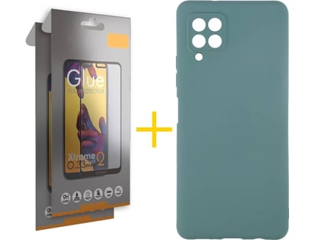 Kit Funda + Protector de Pantalla Samsung A12 5G SKYHE Cristal Templado 4379 Verde