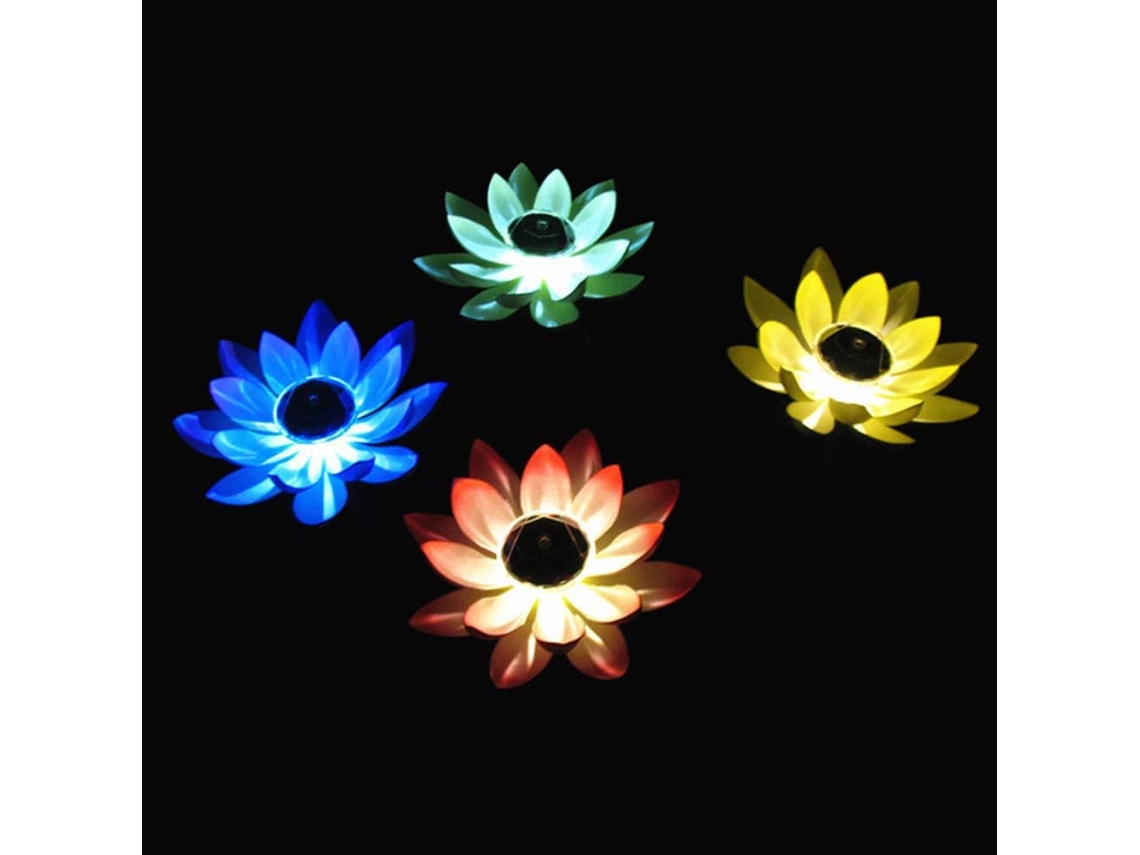Piezas De Flores De Loto Solares Led Flotantes Para Estanques De Nenúfares
