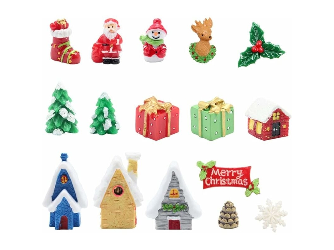 Juego de 16 mini adornos navideños RNEMITERY