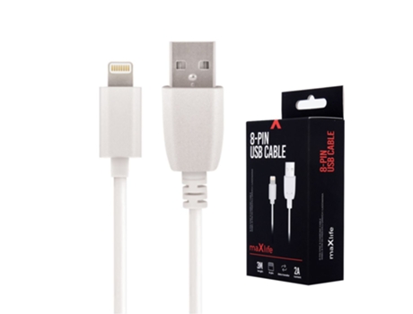 Cable Usb-A DIV 2,0 2A Macho / Iphone 8P (Blanco - 3M)