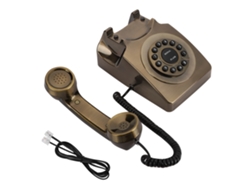 Teléfono Antiguo De Bronce Wx-3123 Línea Fija Claro Decorativo Escritorio Para El Hogar Y La Oficina