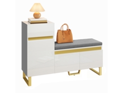 Zapatero 4 Niveles 80x35x110 Cm - Armario Moderno Con Cajones Y Puertas - Blanco