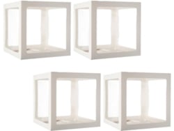 Cajas Decorativas Globos Fiestas Cumpleaños Juego 4 Piezas Pvc Cartón Rígido Blanca Decoración Diy