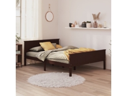 Estructura Cama Sin Colchón Madera Pino Marrón Oscuro 160x200cm