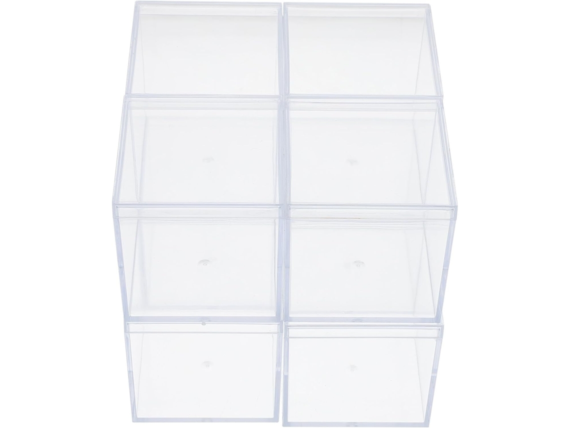 Cajas Almacenamiento Cuadradas Plástico Transparente 8 Piezas Fáciles Organizar Compactas Cajones Garaje Tapa