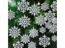 36 adornos navideños con purpurina de copos de nieve, decoraciones invernales para pinos y espacios interiores Aeuzwr