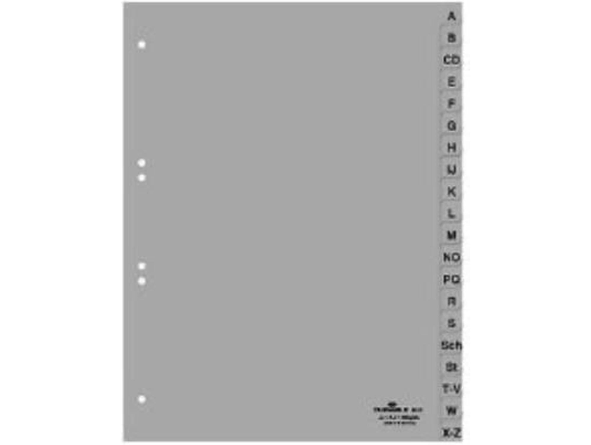 Separador DURABLE 651010 (Gris - A4 - 23x29.7cm - Polipropileno)