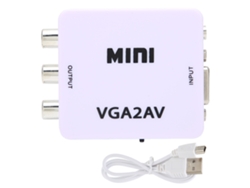 Adaptador Conversor Vga Para Av 1080p Hd 165mhz Com Cabo De Dados Para Tv Pc