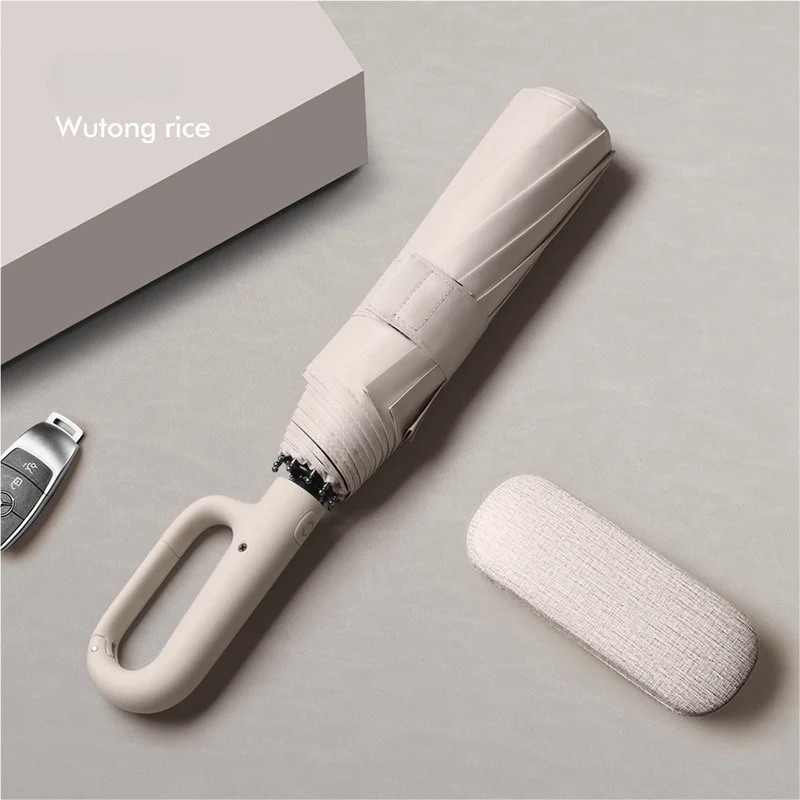 Paraguas Plegable Automático Para Hombre, Color Beige, Con 20 Varillas Y Diseño De Hebilla, Tamaño Extragrande Paraguas Doble Para Mujer.