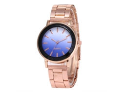 Reloj De Pulsera Unisex De Cuarzo Con Brazalete De Acero, Color Degradado, Azul Casual Y Moderno, Zhoulianfa