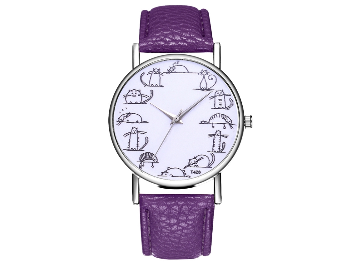 Reloj De Pulsera De Cuarzo Para Mujer Con Correa De Cuero, Marrón Oscuro, Estilo Casual.