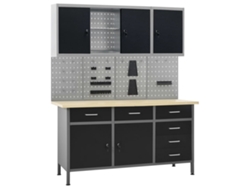 Banco de trabajo con 4 paneles de pared y 2 armarios DKD HOME DECOR
