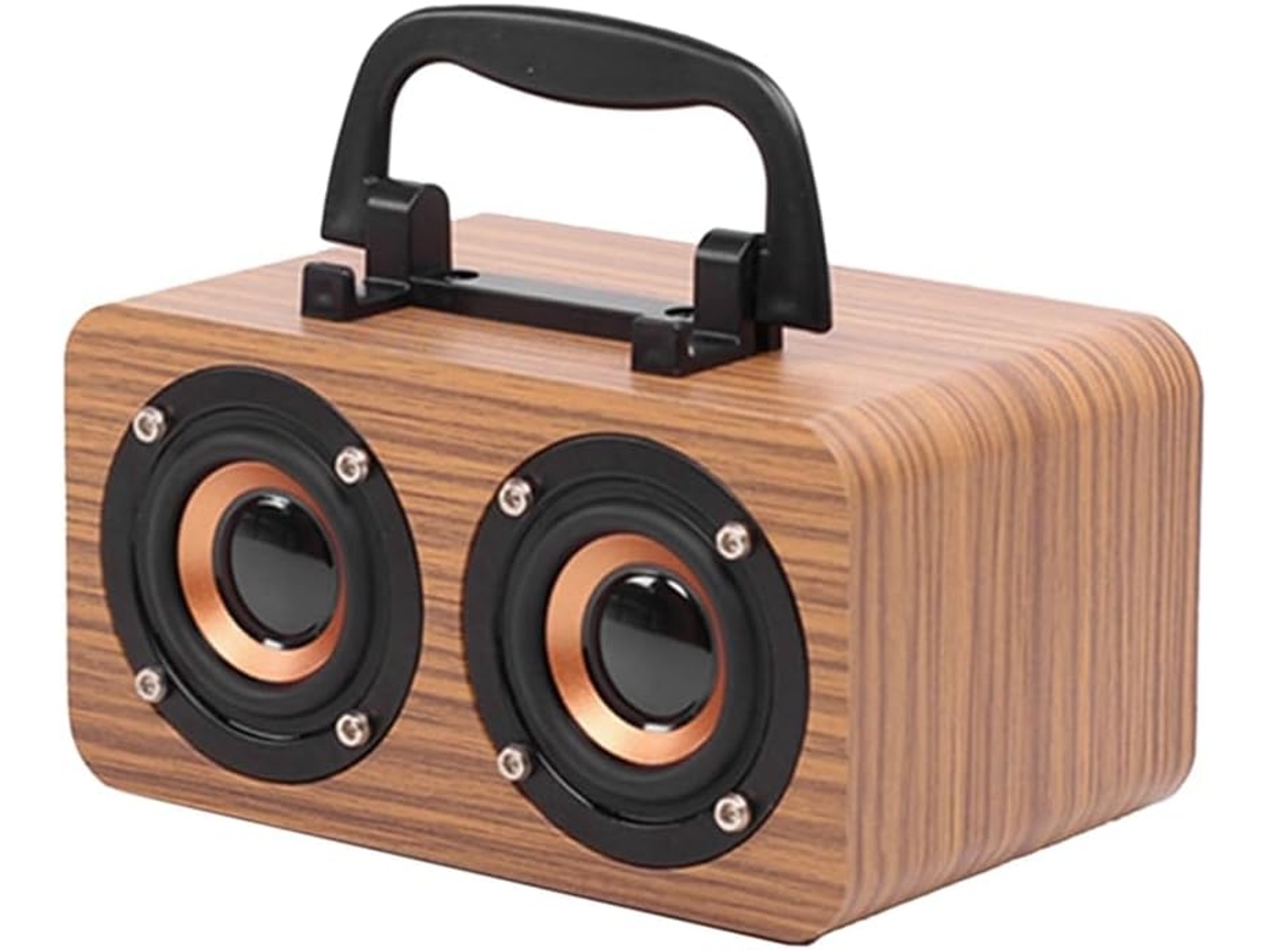 Altavoz Portátil De Madera Con Bluetooth 5.0 Estéreo De Doble Canal Y Radio Fm.
