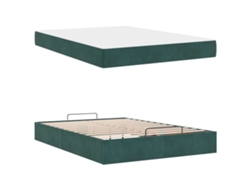 Maison Exclusive - Estructura De Cama Con Colchón 2 Pcs Verde Terciopelo