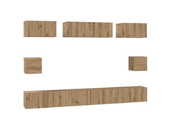 Maison Exclusive - Conjunto De Mueble De Tv 8 Pcs Roble Artesanal