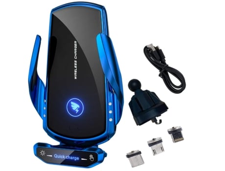 Cargador Inalámbrico Coche Inducción Eléctrica Automotriz Carga Rápida BISBISOUS Azul
