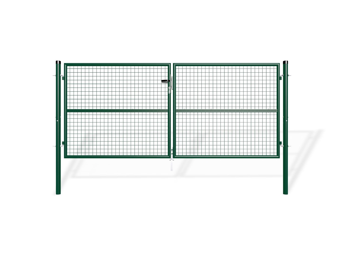 Puerta batiente de malla metálica 3m olga A.130cm verde