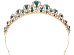 Diadème Baroque Cuelloronne De Vert Doré Strass Éclatants, Accesorio De Coiffure Léger Para Mariage
