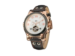 Reloj Automático Mecánico Para Hombre Forsining Multifunción (oro Blanco)