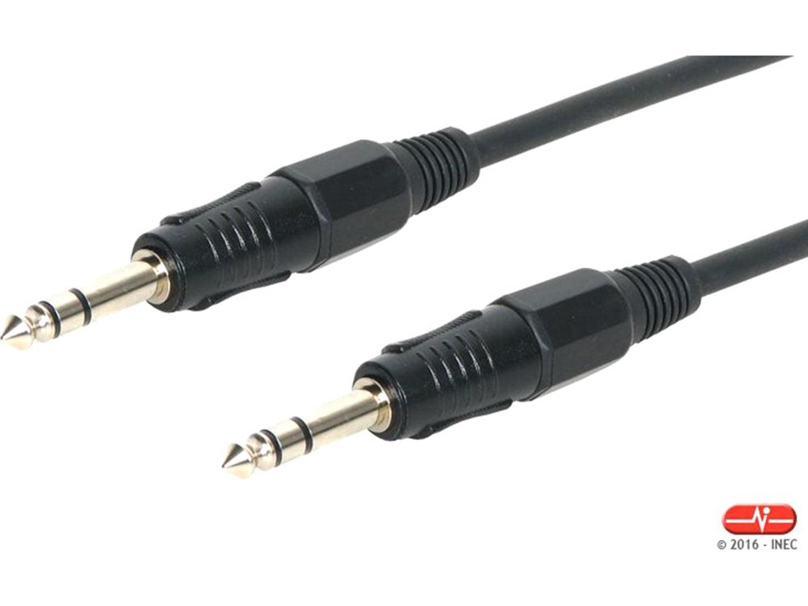 Cable de audio estéreo jack 6,35 mm. MM Negro 3m.