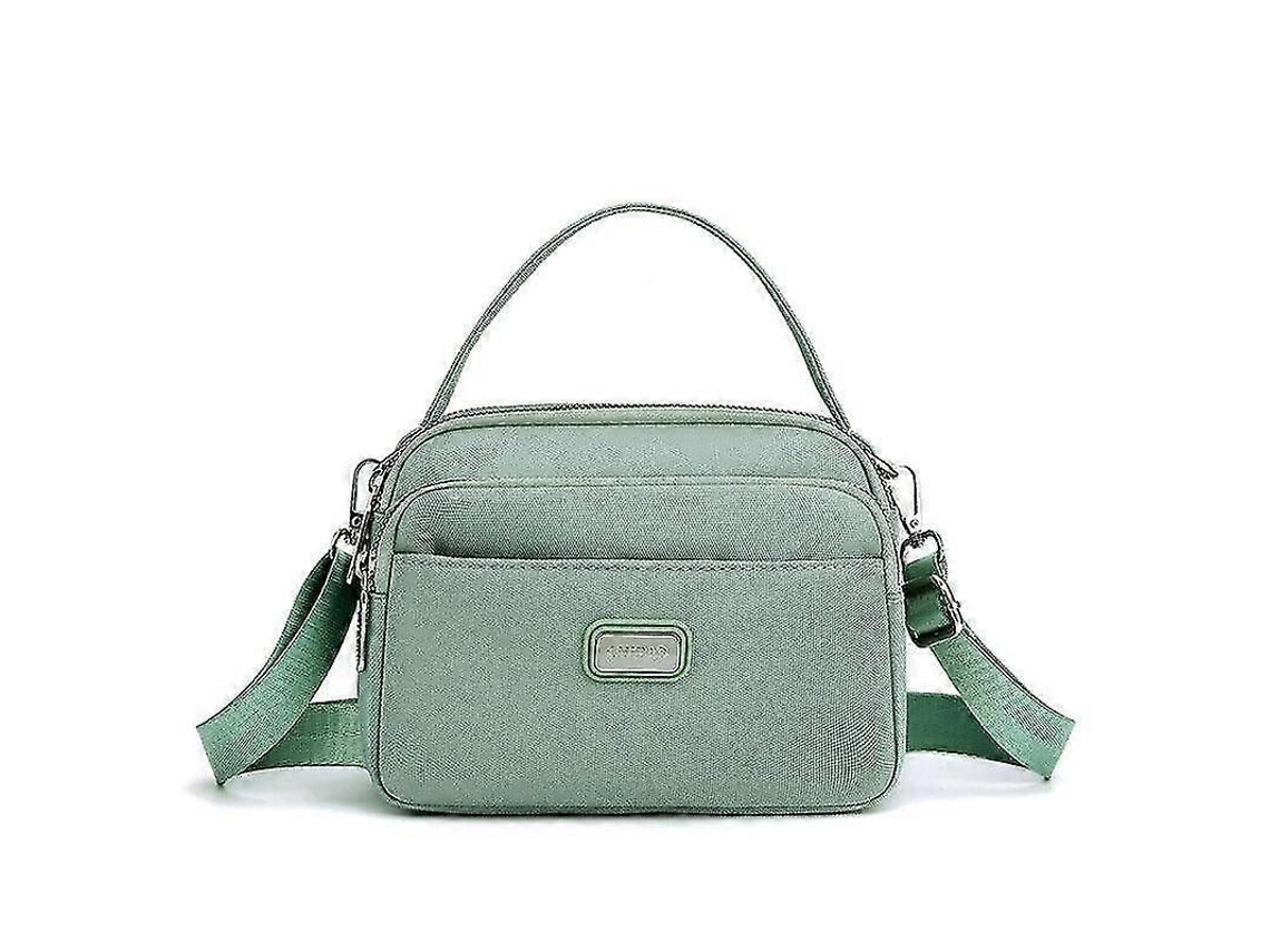Bolso bandolera informal para mujer, de gran capacidad, con múltiples compartimentos, color verde claro, Lalamoli