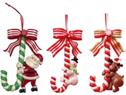Adornos navideños con forma de bastón de caramelo