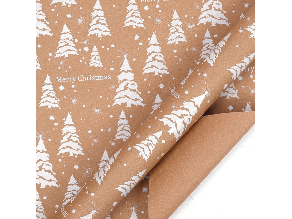 Papel de regalo navideño Eifson, 4 hojas, ideal para las fiestas de invierno, 70 x 50 cm (12 unidades)