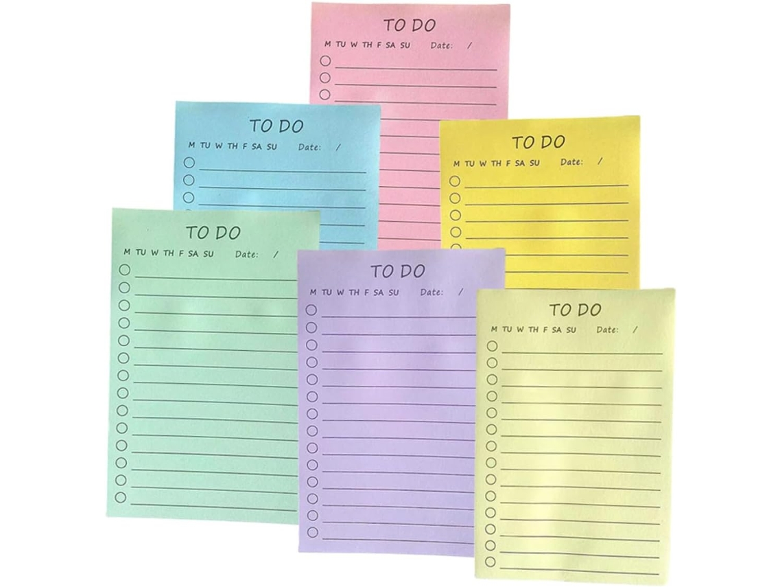 Juego de 6 blocs de notas decorativos con pestañas adhesivas y etiquetas para recordatorios, cuadernos portátiles Gokoco