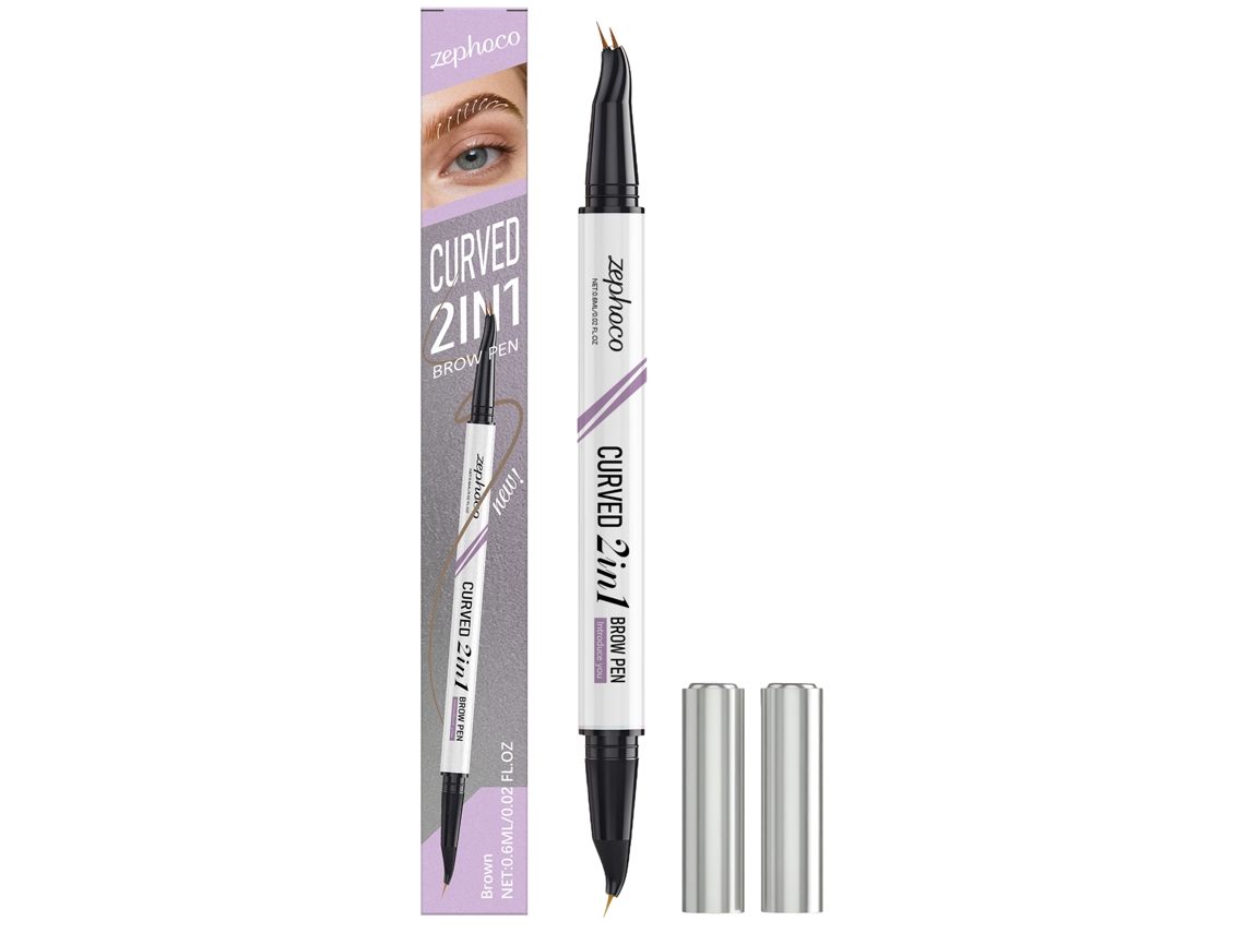 Lápiz de cejas marrón duro e impermeable de doble punta