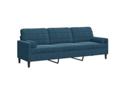 Maison Exclusive - Sofá De 3 Plazas Con Cojines Terciopelo Azul 210 Cm