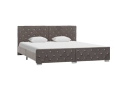 Estructura De Cama Sin Colchón Terciopelo Gris 180x200 Cm