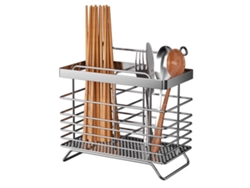 Soporte De Acero Inoxidable Para Palillos De Cocina Con Función De Drenaje, Para Montaje En Pared.