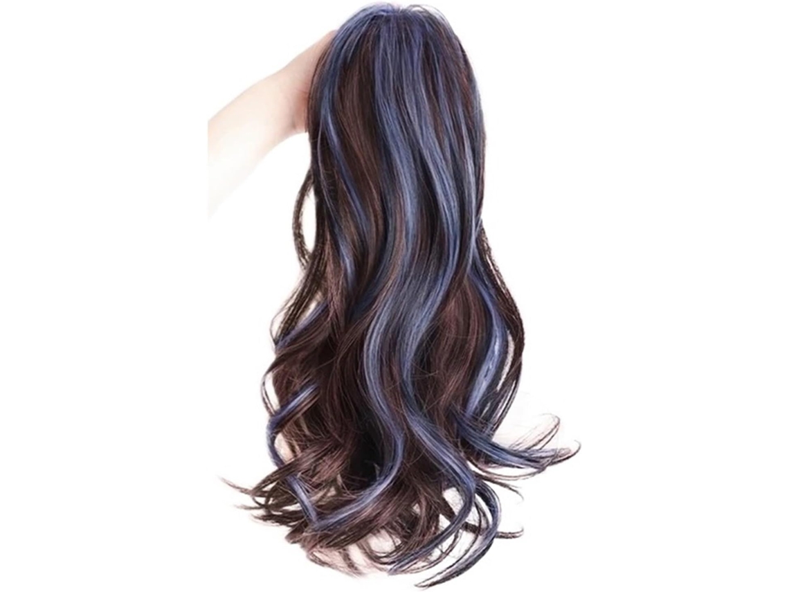 Extensiones De Moño De Cabello Sintético Negro Con Clip