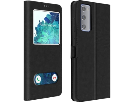 Funda Samsung Galaxy S20 FE AVIZAR Ventana Doble Negro