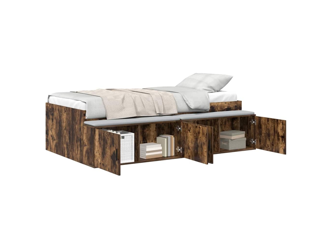 Maison Exclusive - Estructura De Cama Con Cajón Roble Ahumado 90 X 190 Cm