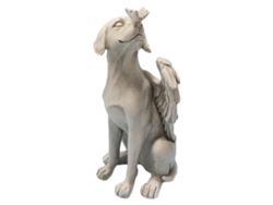 Estatua conmemorativa de perro ángel, resina, para jardín al aire libre
