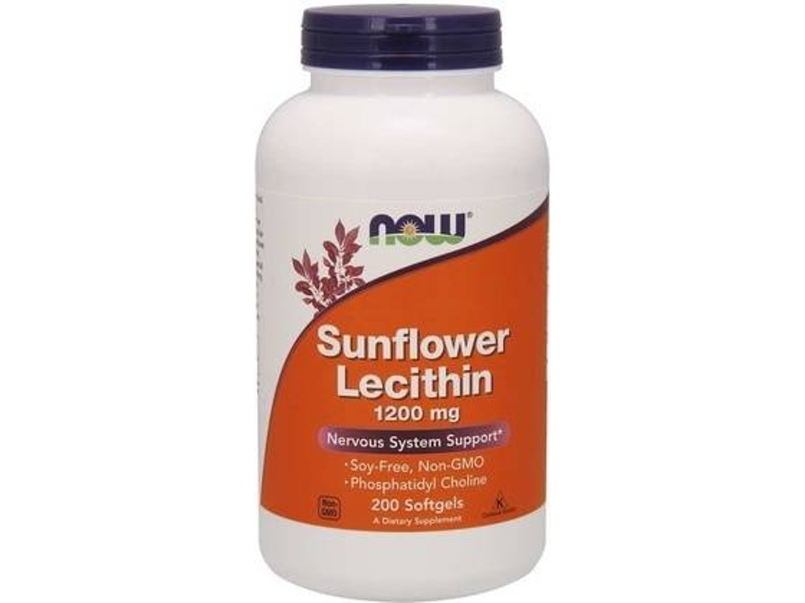 Complemento Alimentar NOW Lecitina De Girassol (200 cápsulas)