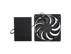 Kit de ventilador solar con panel solar para uso en el baño y para mascotas.