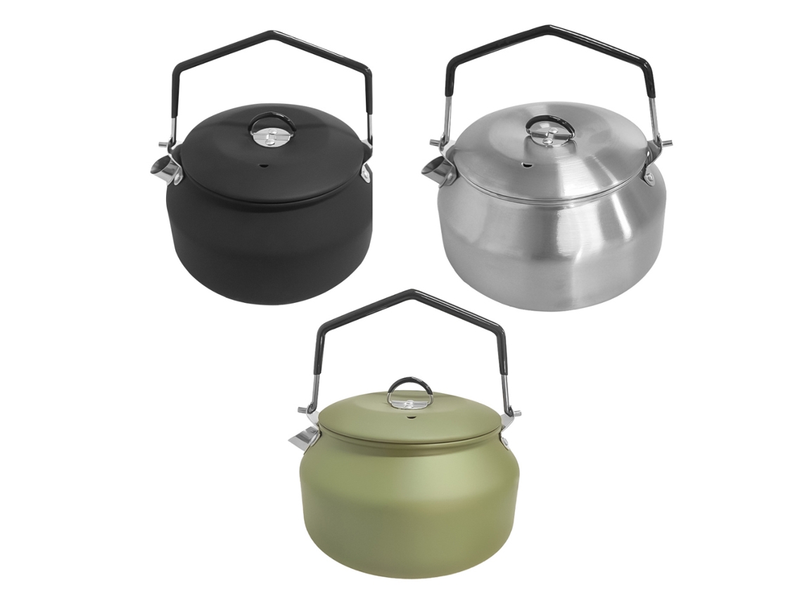 Chaleira De Aço Inoxidável Portátil Com Alça Trava Para Camping Picnic Cozinhar 1.1l