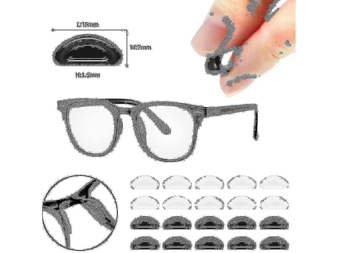 26 pares de ganchos de silicona antideslizantes para las orejas de las gafas, pegatinas para gafas y almohadillas nasales Rosewell