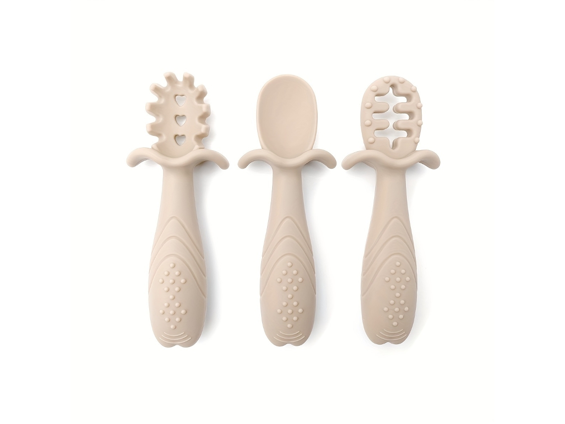 Set De Alimentación Para Bebés De 3 Piezas Fabricado En Silicona Suave Con Asas Texturizadas Antideslizantes.