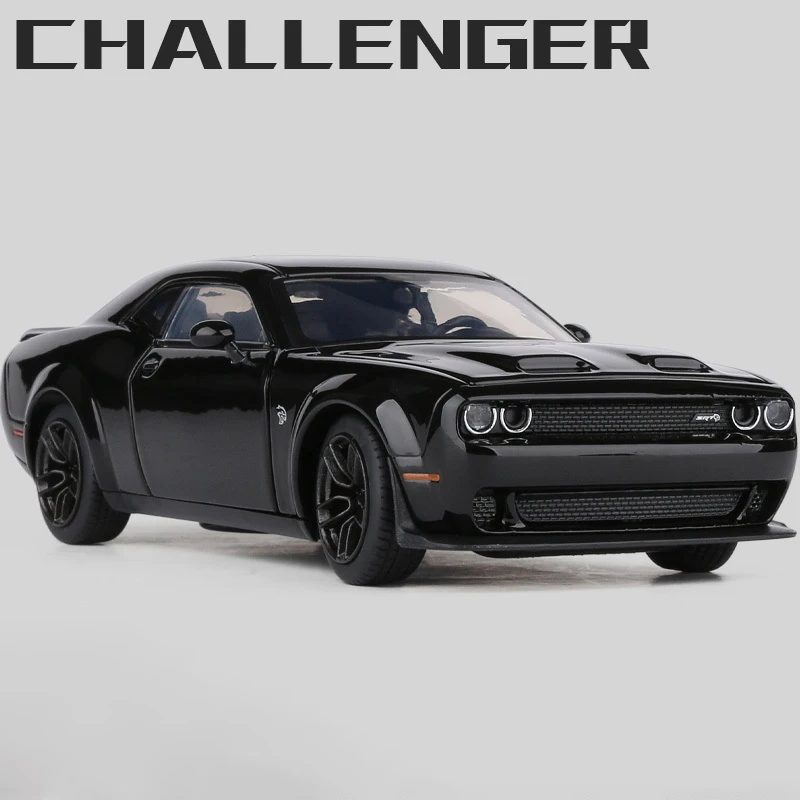 (preto) 1:32 Muscle Car Brinquedo De Liga Metálica, Modelo Colecionável, Carro Com Som E Luz