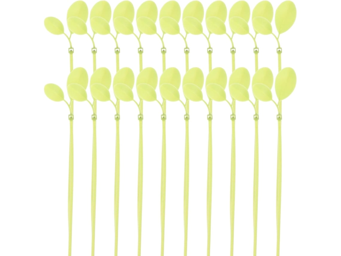 100 Bridas De Nailon Decorativas Verdes Con Forma De Hoja