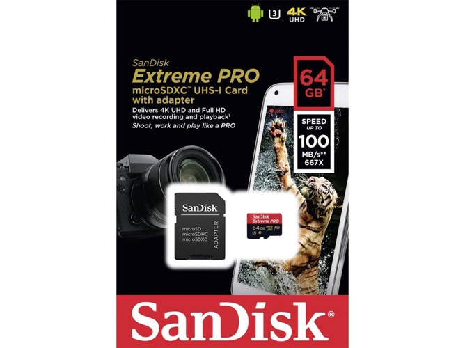 Tarjeta de memoria Micro SD SANDISK Extreme Pro 64GB