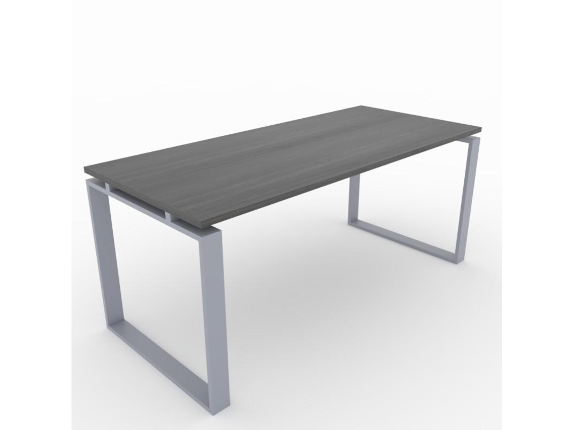 Mesa/Escritorio para teletrabajo, Oficina y hogar. Estructura Cerrada Color Gris Plata. Tablero color Roble Azabache. Fabricado en España. (140x60cm). OFICIT