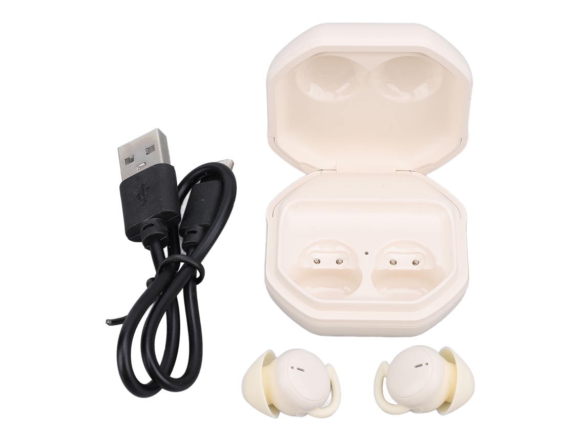 Mini Auriculares Inalámbricos Bluetooth 5.3 Cloudy White Con Estuche De Carga Y Cancelación De Ruido.