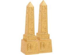 Juego de 2 figuras decorativas egipcias, resina dorada, efecto ornamental, resistentes al desgaste, en perfecto estado, GOKOCO